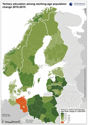 Map tertiary level education