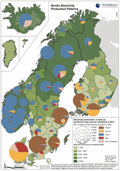 Map Nordic Electricity Production