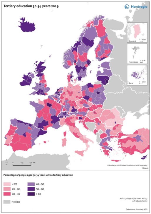 Map tertiary education