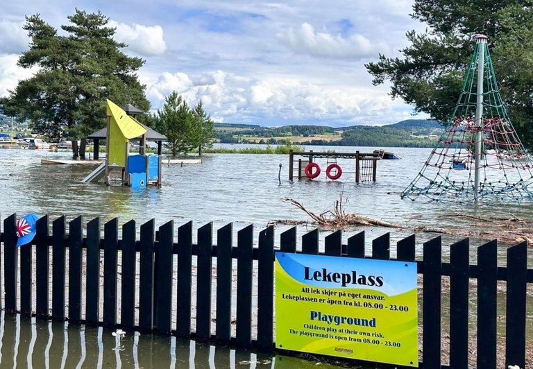 Flooded playground