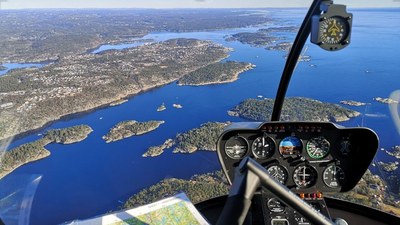 Helicopter cockpit view